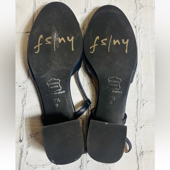 French Sole FS/NY Tuckernuck Slingback Baton Leather Heels Navy/Black Size 7.5 - Picture 9 of 10